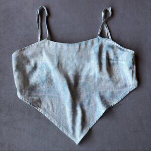 BP. ~ Back Tie Scarf Bandana Top ~ Off White Light Blue ~ Womens XS
